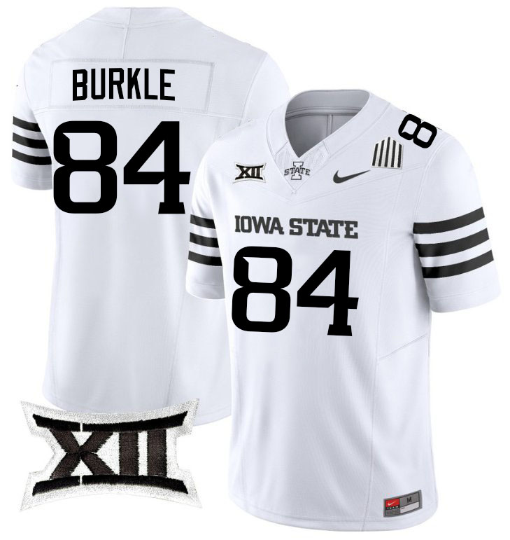 Gabe Burkle Jersey,Iowa State Cyclones #84 Gabe Burkle College Jersey Youth-2024 White